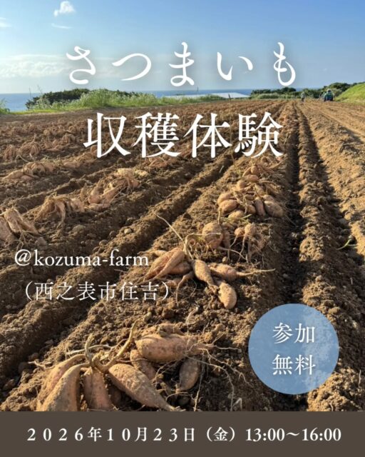 農業のお手伝い体験を通して、農家さんと繋がってみませんか？

お申し込みは、ハイライト「農業体験会」のURLから！

#農業体験 #農家さんと繋がりたい #種子島 #さつまいも収穫体験